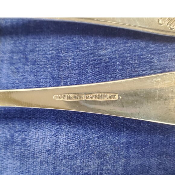 Vintage Mappin & Webb Silver-Plated Hanoverian Shell Dessert Spoons – Set of 6, - Picture 5 of 9